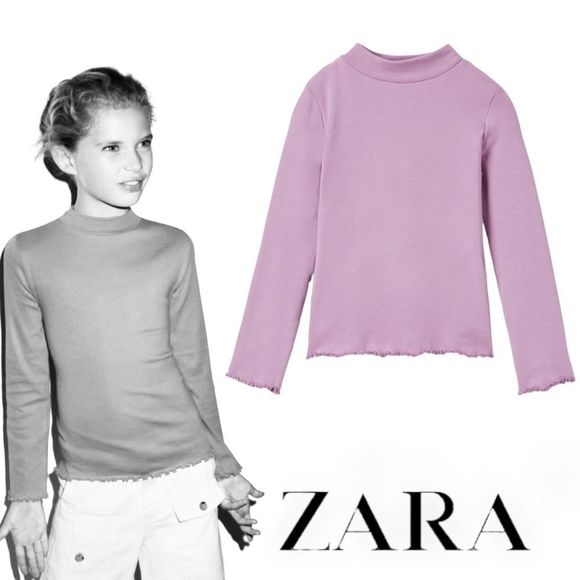 Zara Other - ZARA Kids | Mauve | MOCK NECK T-SHIRT